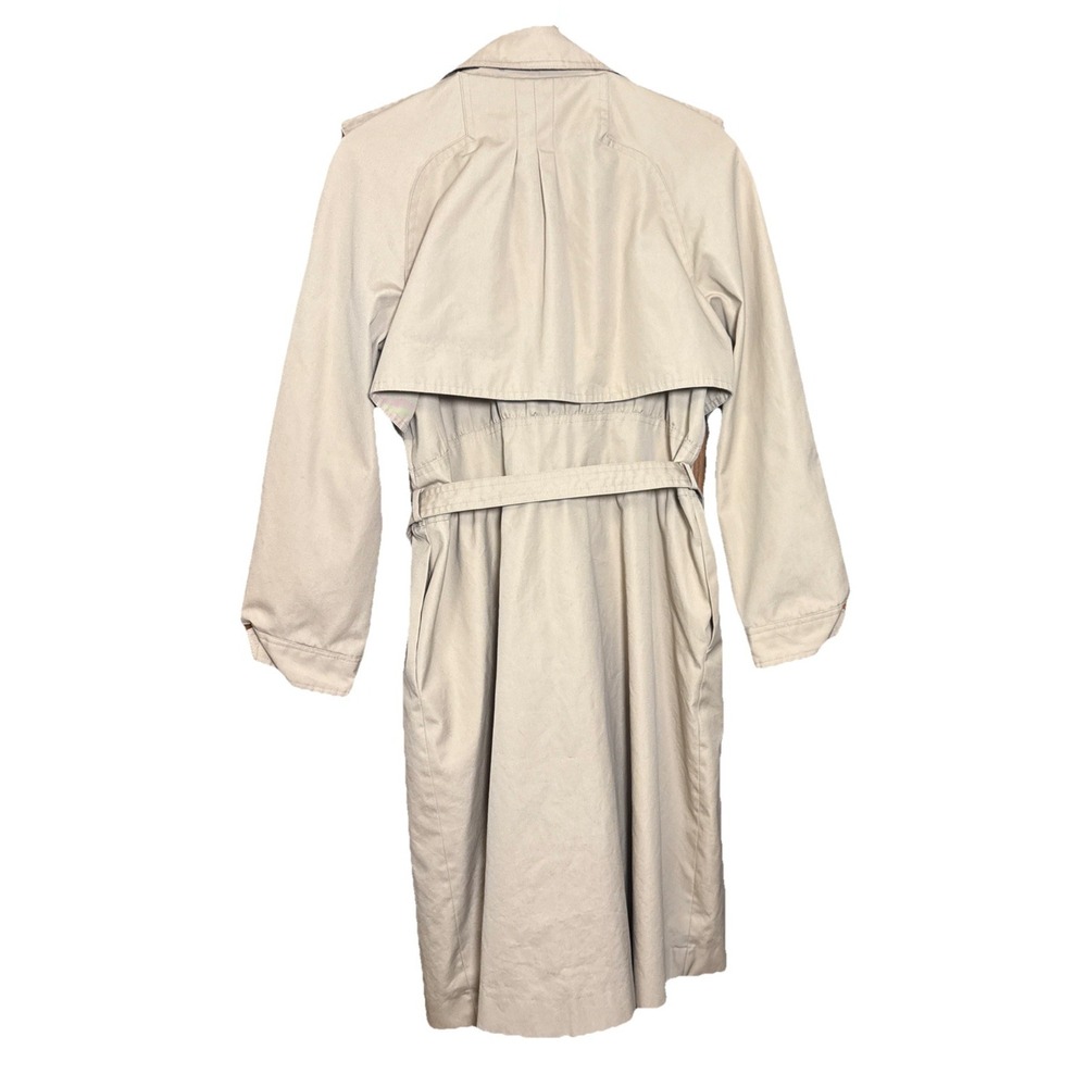 Vintage Brooks Women's Trench Coat Size 11/12 Beige Belted Lined Made In Korea - Picture 10 of 10